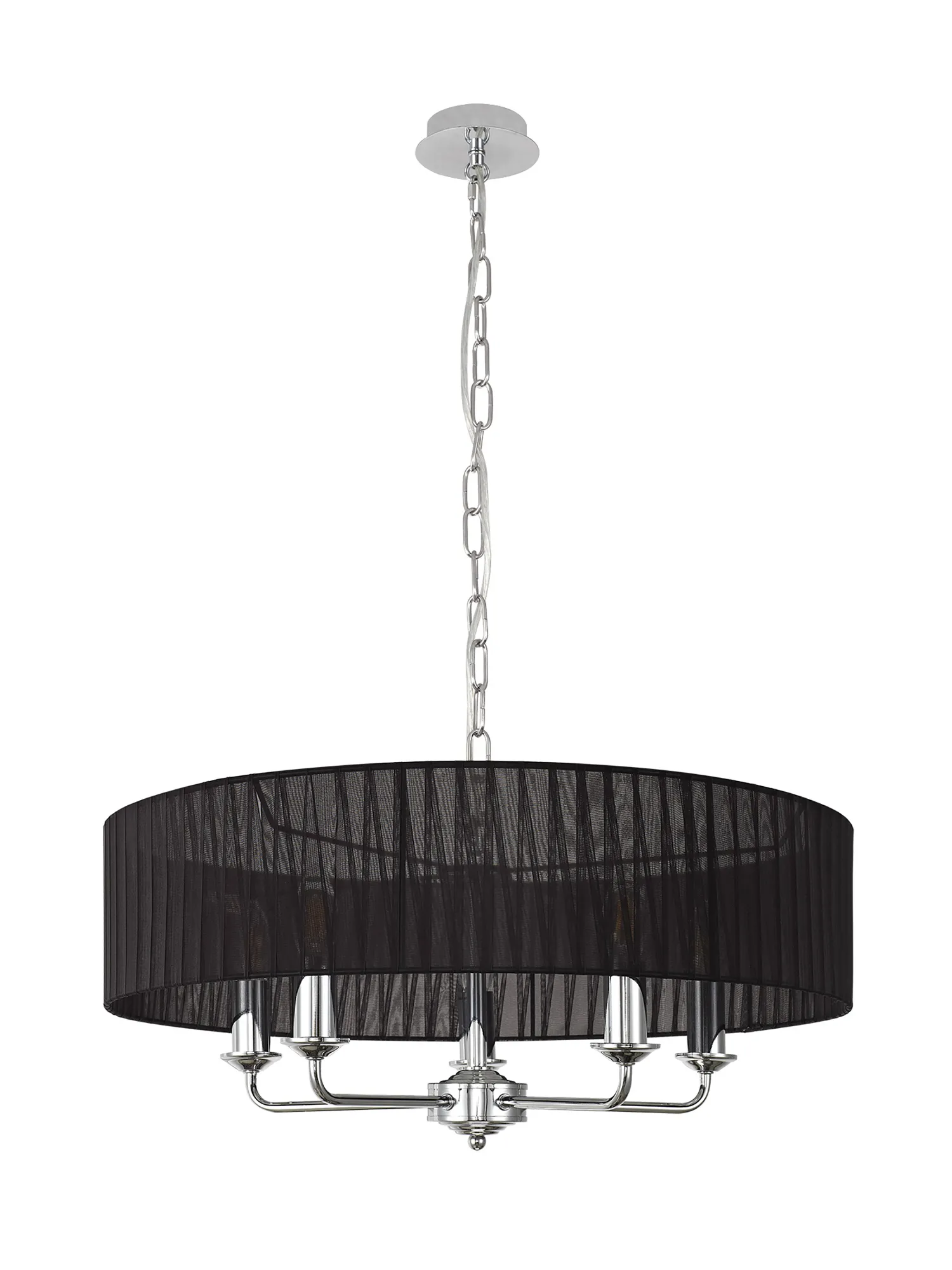 Banyan 45cm 3 Light Pendant Polished Chrome, Black DK0860  Deco Banyan CH BL